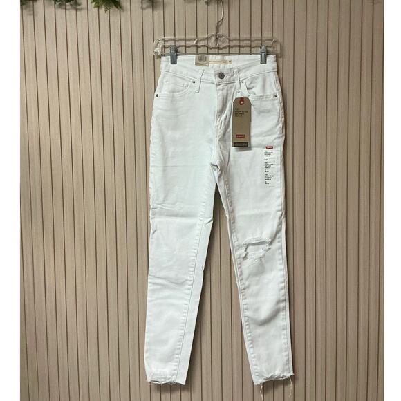 Levi’s 721 High Rise Skinny Ankle Jeans White Size W26 - Picture 1 of 6